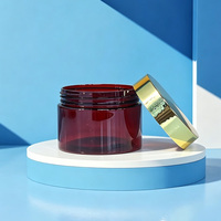 Vente en gros de pots en plastique ambré de 120ml pour les soins de la peau, la crème capillaire et l'emballage de la crème pour les yeux, le pot cosmétique de la manufacture