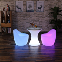 Table de bar ronde lumineuse imperméable, petite table de bar en plastique d'extérieur, table de fête, jardin, mariage, hôtel, table à LED