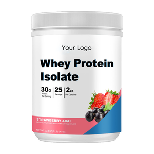 2 livres de poudre d'isolat de protéines de lactosérum, 30 g par portion, saveur fraise et açaï, complément nutritionnel sportif à absorption élevée - Product Image 4