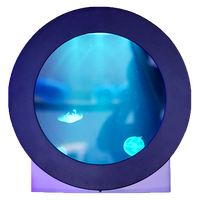 Büro desktop wasser marine filter led-beleuchtung chiller aquarium produkte acryl zylinder quallen tank @