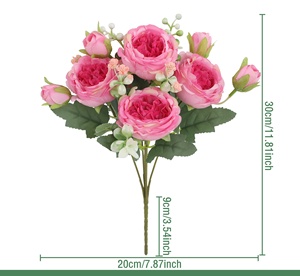 Vente en gros de roses artificielles décoratives en soie pour mariage, fleurs artificielles d'osmanthus au toucher réel - Product Image 6