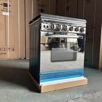 Four multifonctionnel en acier inoxydable grande capacité avec 4 brûleurs à gaz, cuisinière intégrée robuste pour usage commercial