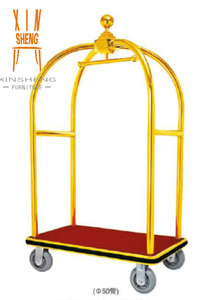 <strong>Gold</strong> Plated Hotel Birdcage Luggage <strong>Trolley</strong> Bellboy Luggage <strong>Trolley</strong> - Product Image 3