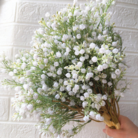 Buket Bunga Gypsophila Putih Buatan Berkualitas Tinggi, Sentuhan Asli Lateks, untuk Dekorasi Pernikahan, Rumah, dan Meja, Grosir