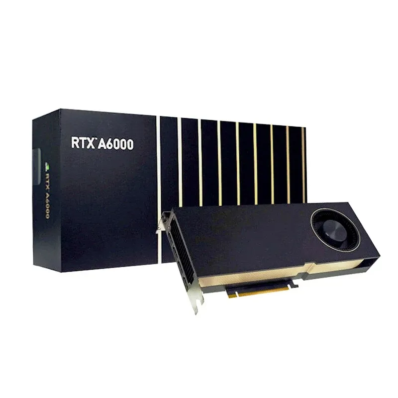 A6000 RTX 48GB grafik kartı orijinal kutusu GDDR6 PCI Express arayüzü Fan soğutucu masaüstü çıkış arayüzü için kullanılır