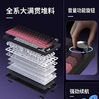 Three Mode Gasket 75% Tri-mode Hot Swap Keycaps PBT 2.4G BT Wireless PBT Side-Printed Keys Mechanical Gaming Keyboard With Knob