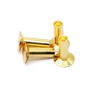 Rivets semi-tubulaires en laiton à tête fraisée, finition brillante, norme ISO, 2mm 3mm 4mm, livraison rapide, marque Saitong, modèle ST-0071 Grip - Product Image 1