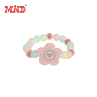 Bracelet de fête de festival avec Nfc carte en bois/pvc bracelet perlé extensible en acrylique RFID