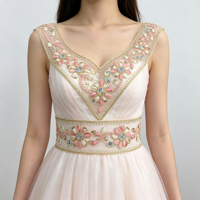 Bordure en dentelle brodée de sequins en organza coloré de 5 cm, dentelle en maille florale avec strass pour robe, vêtement, décoration de costume