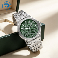 Montre Homme Luxe Rétro Sport Décontractée, Boîtier en Alliage, Bracelet en Acier, Étanche, Mouvement Quartz, Cadran en Forme de Feuille 45mm, Style Rétro pour Hommes