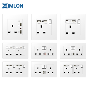 שקע קיר מסוג 86 עם טעינה מהירה USB Type-C 250V מקסימום, תקן בריטי 13A, שקע בריטי סטנדרטי עם מתג - Product Image 1