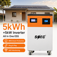 Système solaire hors réseau 5 kWh tout-en-un avec batterie LiFePO4, BMS intelligent, équilibreur actif, surveillance Wi-Fi et onduleur hors réseau pour usage agricole