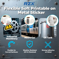 Étiquette RFID UHF UCODE 8 imprimable et flexible pour métal, autocollant anti-métal pour le suivi des actifs et la gestion des stocks d'entrepôt