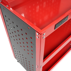 고품질 3단 공구 카트 트롤리, OEM/ODM/OBM 지원, 대용량 레드 색상 맞춤 제작 가능 - Product Image 4