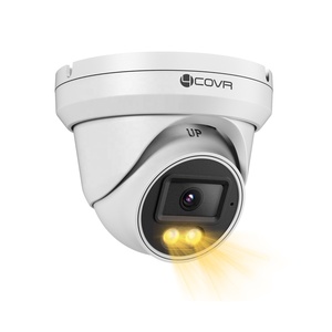 Caméra de sécurité IP PoE AI 4COVR 5Mp Mini Turret avec détection humaine, microphone intégré, audio, lumière hybride, vision nocturne couleur, visualisation via application - Product Image 1