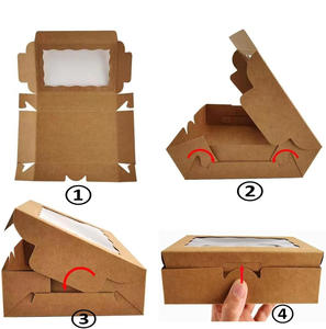 Gâteaux à dessert en boîte, bonbons, boîtes <span class=keywords><strong>de</strong></span> cuisson avec fenêtre et carte blanche, boîte d'emballage en peau <span class=keywords><strong>de</strong></span> vache, vente en gros disponible - Product Image 3