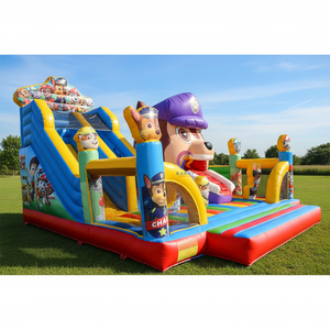 قلعة نطاطة قابلة للنفخ للأطفال بتصميم باو دوج، ملعب نطاطي تجاري متعدد الوظائف مع زحليقة - Product Image 2