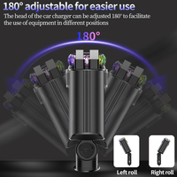 Chargeur rapide rétractable USB-C PD avec lumière d'ambiance ciel étoilé, double cordon de retraitement, adaptateur de voiture pour téléphone portable avec diffuseur d'aromathérapie