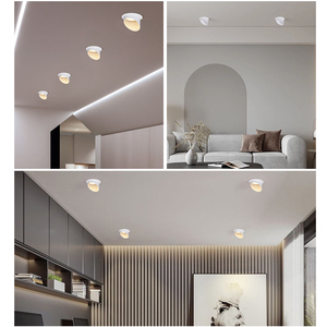 Foco LED moderno Marco de luz Aluminio IP20 Cubierta de montaje de luz de techo Módulo de luz descendente Anillo de montaje para sala de estar - Product Image 6