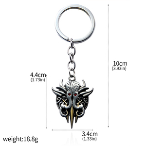 Juego llavero <span class=keywords><strong>Baldur</strong></span>'<span class=keywords><strong>S</strong></span> <span class=keywords><strong>Gate</strong></span> 3 Illithid gris colgante aleación llavero regalo de moda - Product Image 2