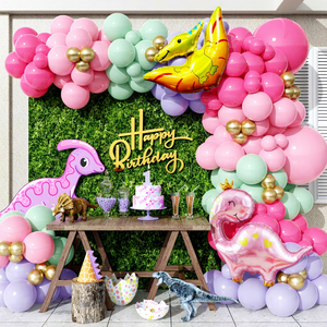 Kit de Guirnalda de Globos de Dinosaurios al por Mayor con Globos Grandes de Dinosaurios de Papel de Aluminio para Fiesta de Cumpleaños con Temática de Dinosaurios de la Selva para Niñas - Product Image 1