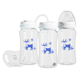 Produits pour bébés, gobelet d'apprentissage pour nouveau-né en silicone PP à col large avec poignée, débit variable, design mignon - Product Image 4