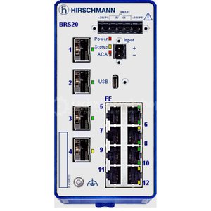 Switch L2 administrado Mann BRS20-1100MMM2-TTCZ99HHSES, 8x10/100TX RJ45 + 3x100FX MM-SC, compatible con TSN, HiOS, -40~70°C, DIN - Product Image 1