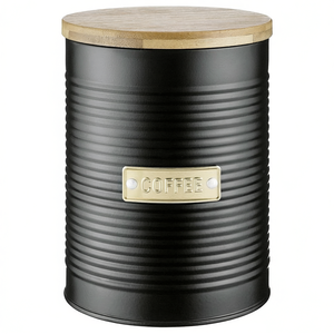 Otto Coffee <b>Storage</b> <b>Container</b> Black With Wooden Lid 1.5L For Coffee Beans - Product Image 2
