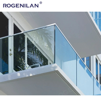 Rogenilan Balustrades en verre Low-E pour terrasses Canal en U en aluminium pour balcons Balustrade d'extérieur Main courante