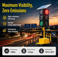 Feu de signalisation routière mobile solaire étanche IP65 à 3 aspects, lampe d'avertissement LED, directement de l'usine