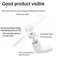 Vente en Gros Usine Mini Ventilateur Portable et Personnalisable 2-en-1 3-en-1 USB pour Téléphone iPhone et Android Type-C, Cadeaux Publicitaires
