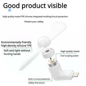 Nhà Máy Bán Buôn Xách Tay Điện Thoại Di Động Fan Cá Nhân 2in1 3in1 <span class=keywords><strong>USB</strong></span> Mini Fan Đối Với iPhone Và Android type-C Biểu Tượng Tùy Chỉnh Quà Tặng - Product Image 4
