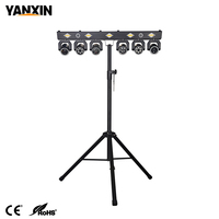 Projecteur de scène à LED en gros, 6 têtes, faisceau mobile, stroboscope DMX512 RGBW 5-en-1, télécommande, 120W, mini projecteur de disco pour rack