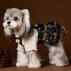 <span class=keywords><strong>2026</strong></span> Sonbahar Kış Modası Köpek Evcil Hayvanı Yakışıklı Deri Etek Elbise - Product Image 1