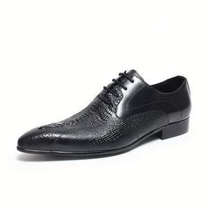 Bottines Chelsea pour hommes, nouvelle collection, best-seller, style automne, en cuir à motifs, pour affaires, formelles, légères - Product Image 3