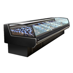 Réfrigérateur commercial vitré avec porte incurvée en acier inoxydable, 6 étagères, dégivrage automatique - Product Image 1