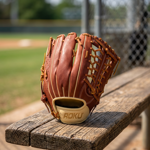 Gant de baseball en cuir OEM personnalisé pour jeunes et adultes, design professionnel, couleur et logo personnalisés, haute qualité, marque Roku - Product Image 3