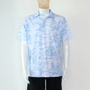 Fashion Customized Rubber Logo Pure Cotton Breathable Casual Digital Printed Elastic Turn Down Collar Short-Sleeved Polo Shirt