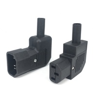 Haute qualité 90 degrés coude C14 C13 mâle femelle connecteurs assemblage de bouchon IEC320 connexion l'assemblée adaptateur secteur RL-2231-2