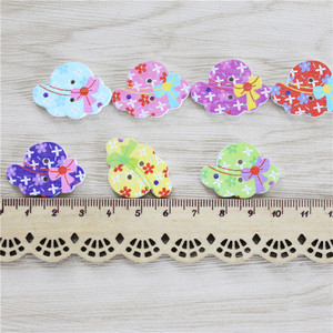 Hot bán mùa hè bãi biển phong cách ăn mặc cap hat Flip Flop giày thiết kế hai lỗ DIY nút gỗ - Product Image 2