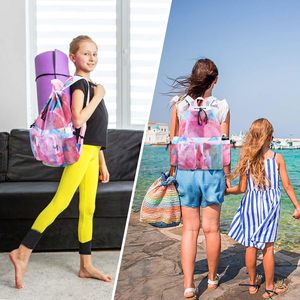 Free sample 2025 Summer New <b>Swim</b> <b>Bag</b> Dry Wet Separation <b>Waterproof</b> Beach Storage Backpack for Sports Equipment String Letter - Product Image 3