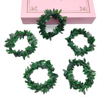 Guirlande florale de Noël en PVC, 10 cm, faible encombrement, feuilles vertes artificielles, décoration intérieure durable et de haute qualité