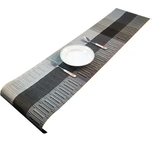 Tamanho personalizado de casamento PVC placemat xadrez rolo tecido queda decorativo corredor da tabela de jantar moderna