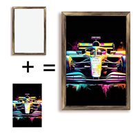 Tableau sur toile encadré en bois 20x30cm avec motif de bonbons gélifiés