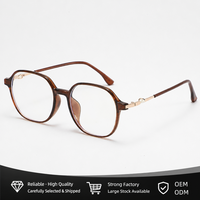 Lunettes hexagonales pour hommes et femmes, monture TR90, branches en métal, anti-lumière bleue, protection UV400, lunettes de lecture optiques, 6 couleurs, OEM