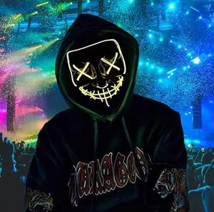 Halloween LED Light-Up Máscara divertida Purge Elección Año Cosplay Suministros <span class=keywords><strong>de</strong></span> disfraces Máscara <span class=keywords><strong>de</strong></span> fiesta <span class=keywords><strong>de</strong></span> plástico Flash Característica impresa - Product Image 4