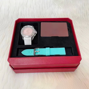 Custom Silicone <b>Watch</b> Strap Replacement Band for Women Matte Pink <b>Watch</b> <b>Case</b> Gift Set Jewelry Set <b>Watch</b> Gift Box for Packaging - Product Image 1