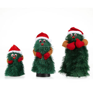 Venta al por mayor árbol de Navidad bailando música giratoria oscilante juguetes eléctricos para niños regalos de navidad adornos transfronterizos - Product Image 4
