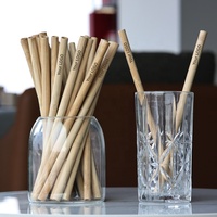 Pailles à boire en bambou réutilisables emballées individuellement et écologiques personnalisées pailles en bambou jetables compostables Boba