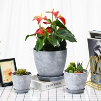 Pot de fleurs décoratif d'intérieur de jardin d'intérieur pot de fleurs en ciment en plastique